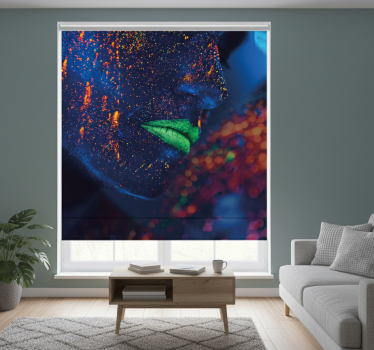 Colorful mouth hand painted living room blind - TenStickers