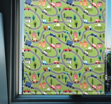 Colorful vehicle roads childrens blind - TenStickers