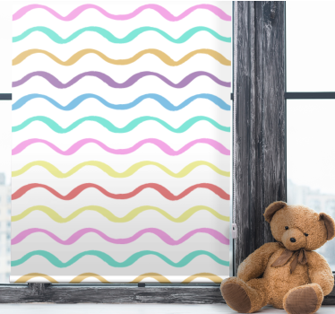 Colorful wavy lines childrens blind - TenStickers