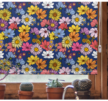 Colourful pattern Flowers and plant roller blind - TenStickers