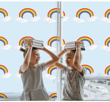 Colourful rainbow and clouds Kids blind - TenStickers
