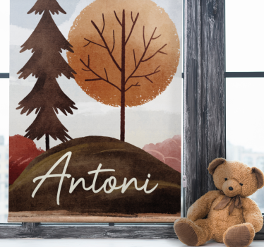 Nordic forest with name childrens blind - TenStickers