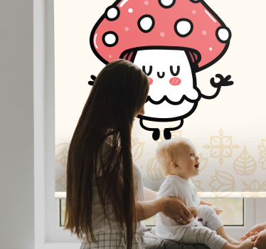 Cute happy mushroom Kids blind - TenStickers