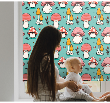 Baby mushroom characters childrens blind - TenStickers