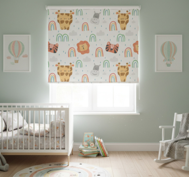 Pastel animals and rainbows childrens blind - TenStickers