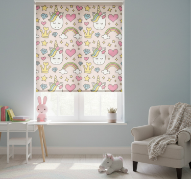 Cute rainbows and unicorns childrens blind - TenStickers