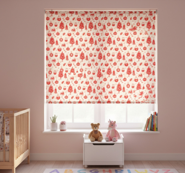 Cute red and pink christmas pattern childrens blind - TenStickers