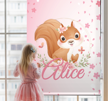 Squirrel with name childrens blind - TenStickers