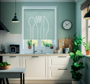 kitchen cutlery set window blind - TenStickers