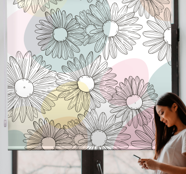 Daisies and Pastel Hues flower blind - TenStickers