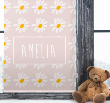 Daisy floral with name childrens blind - TenStickers