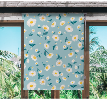 Daisy flower pattern Flower roller blind - TenStickers