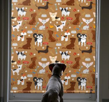 Different cute dogs pattern Kids blind - TenStickers