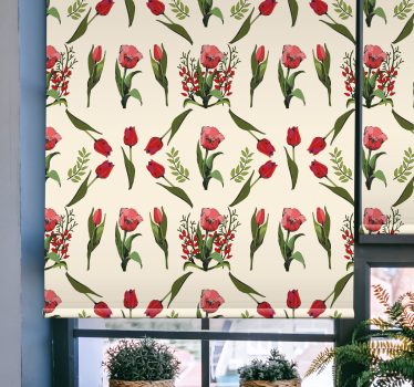 Elegant beige arrangement flower blind - TenStickers