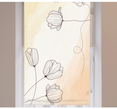 Aquarella floral outline flower blind - TenStickers