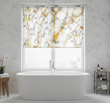Elegant gray and gold marble bathroom blind - TenStickers