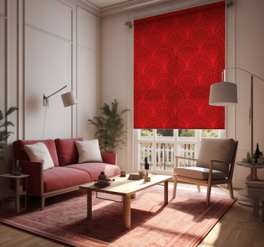 Red Art Deco Pattern Living Room Blind - TenStickers