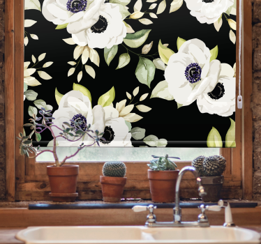 Elegant White Blooms flower blind - TenStickers