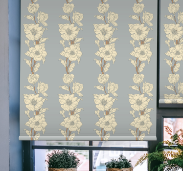 Vertical elegant pattern flower blind - TenStickers