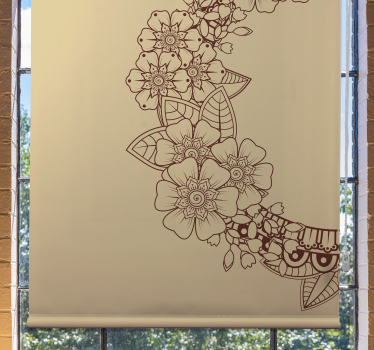 Floral Outline Design flower blind - TenStickers