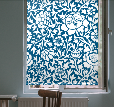 Blue vintage pattern flower blind - TenStickers