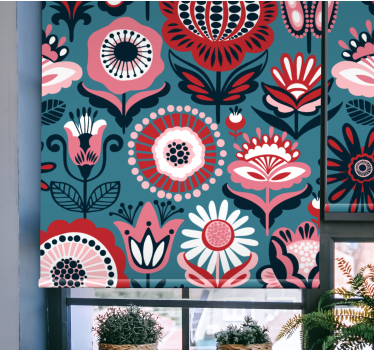 Retro folk pattern flower blind - TenStickers