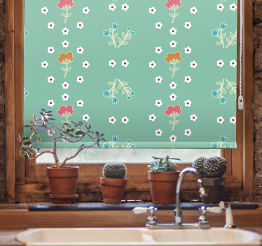 Turquoise theme composition flower blind - TenStickers