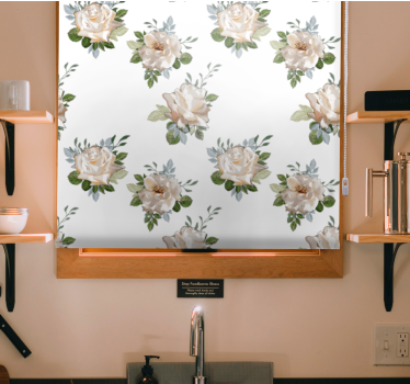 Flower blind delicate white arrangement - TenStickers