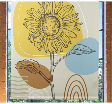 Flower plant illustration Flower roller blind - TenStickers