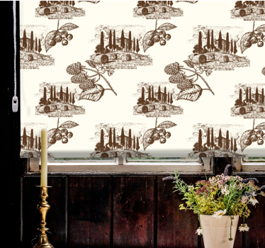 French Provincial country life pattern  roller blind - TenStickers