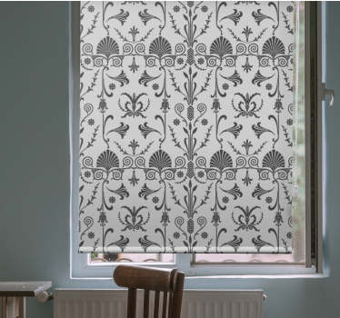 French Provincial gray  Flowers and plant roller blind - TenStickers