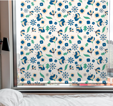 French Provincial white Flowers and plant roller blind - TenStickers