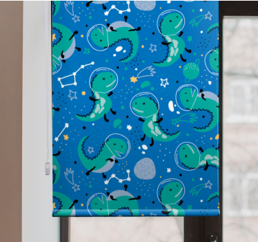 Funny dinos with planets Kids blind - TenStickers