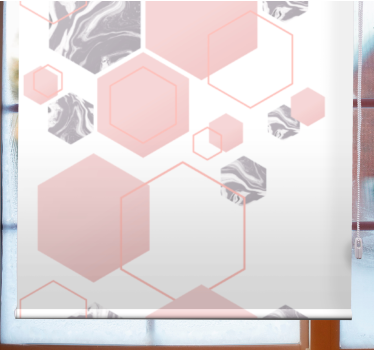 Pink hexagon motif modern blind - TenStickers