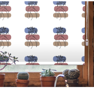 Geometric woman design flower blind - TenStickers