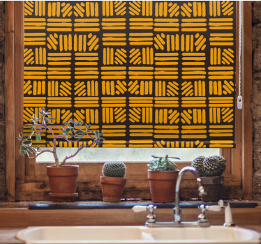 Geometric yellow pattern texture and pattern blind - TenStickers