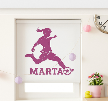 Girl football player childrens blind - TenStickers