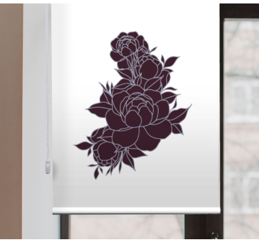 Graceful black roses flower blind - TenStickers