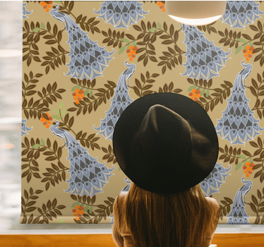 Graceful peacock design flower blind - TenStickers