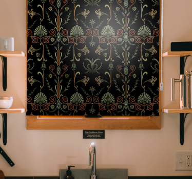Graceful foliage motifs kitchen blind - TenStickers