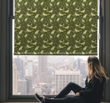 Green birds victorian style  Classic roller blind - TenStickers