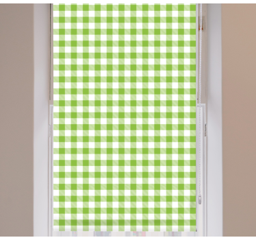 Green checkered pattern kitchen blind - TenStickers