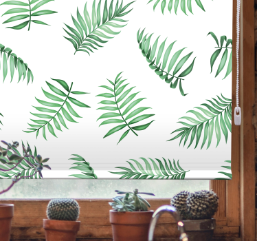 Green Palm Leaves Tree roller blind - TenStickers