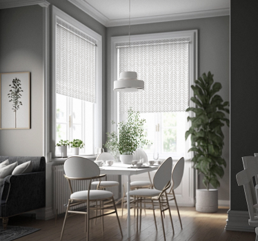 Grey abstract lines zig zag Nordic roller blind - TenStickers