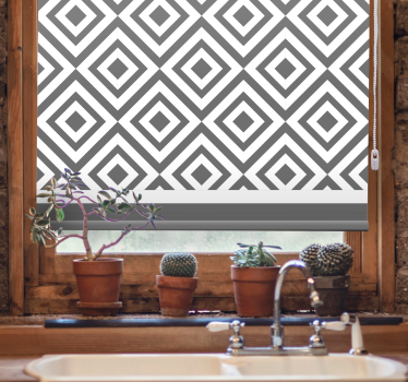 Grey and white geometric pattern Nordic roller blind - TenStickers