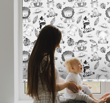 Grey baby animals childrens blind - TenStickers