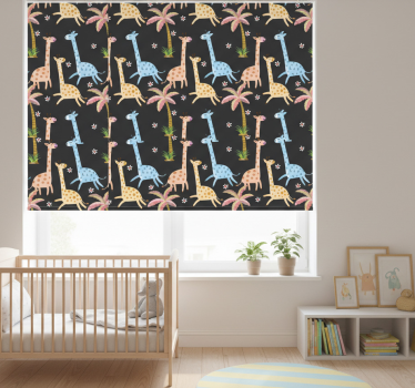 Grey palm trees and animals childrens blind - TenStickers
