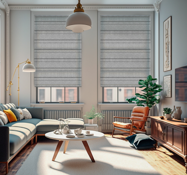 Grey stripes Living room blind - TenStickers