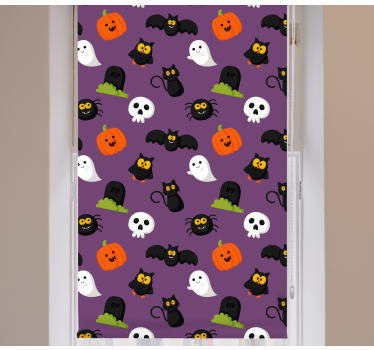 Halloween Themed Characters funky roller blind - TenStickers