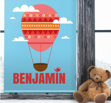 Childrens blind hot air balloon with name - TenStickers